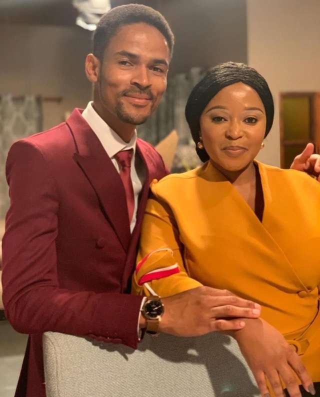 One of Skeem Saam‘s most celebrated couple Pebetsi Matlaila shows love to her on-Screen Husband Eric Macheru