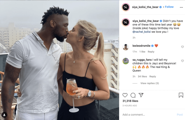 Siya Kolisi celebrates wife Rachel’s birthday with a sweet message