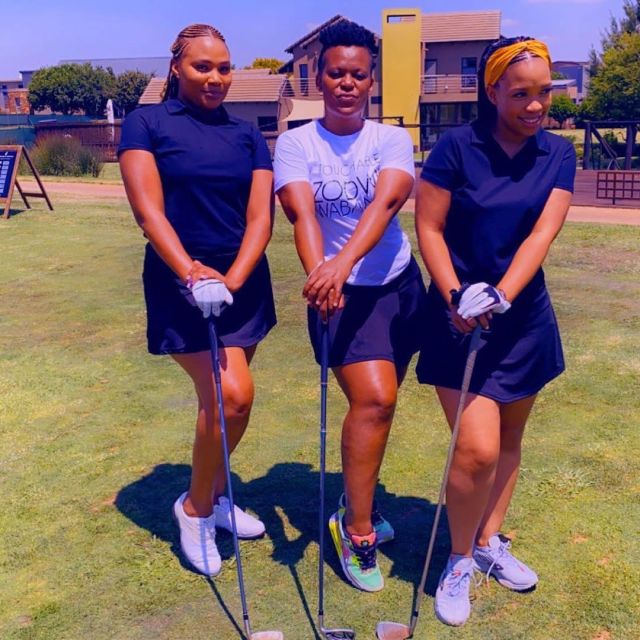 Watch: Influencer Zodwa Wabantu plays golf for the first time to promote her business