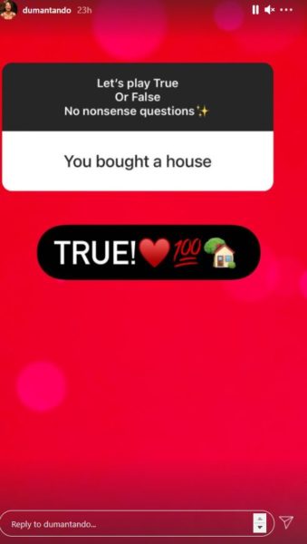 Ntando Duma buys a 4 bedroom 2 storey house