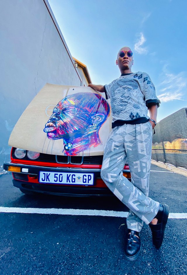 Actor Warren Masemola shows off his unique ride