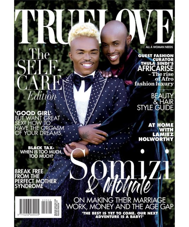 Somizi and Mohale cover TrueLove magazine