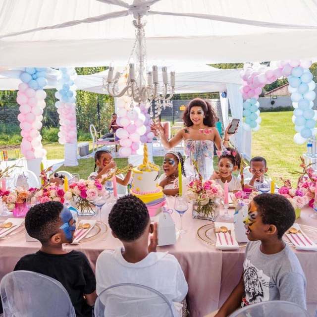Inside Kelly Khumalo and Senzo Meyiswa’s daughter Thingo’s 7th Birthday Party