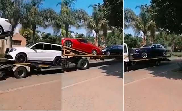 Video Of More Than 10 Cars Belonging To Prophet Bushiri Being Repossessed