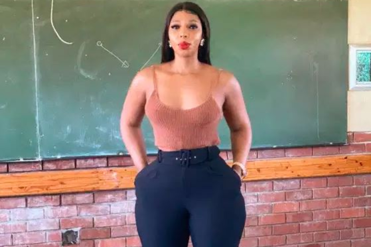 Mzansi’s Hottest Teacher Lulu Menziwa Serves Tempting Looks In The Classroom (Photos)