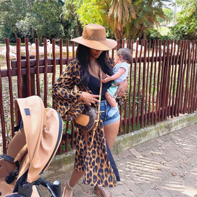 Pearl Modiadie spoils her baby boy