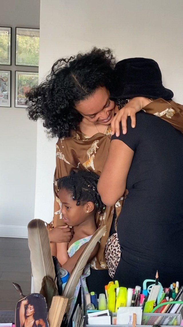 Watch: Heart melting moment Pearl Thusi surprised her baby girls