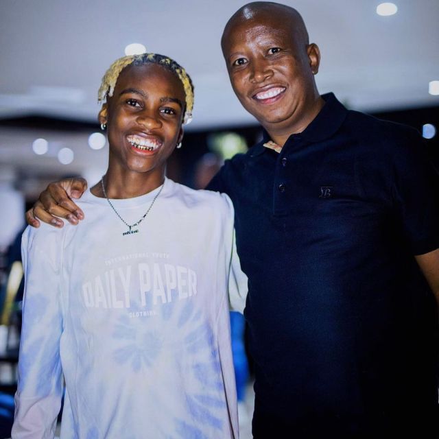 Julius Malema gives Uncle Vinny sound advice as the young artist celebrates his birthday