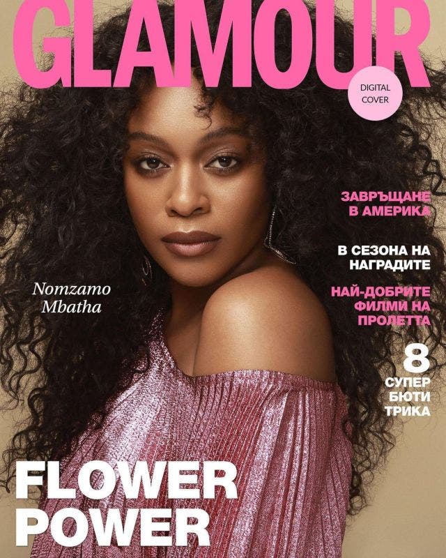 Nomzamo Mbatha graces the cover of Glamour magazine, Bulgaria