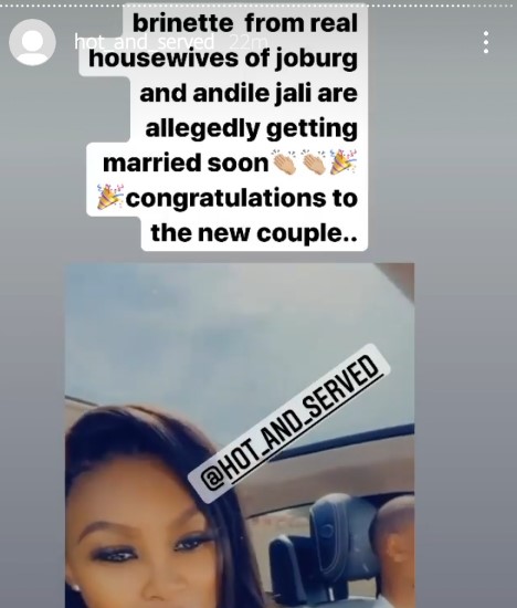 Wedding Bells For Andile Jali And Real Housewife Of Johannesburg star Brinette Seopela?