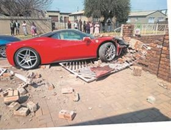 VIDEO: Big blow as R3 million red Ferrari crashes into gogo’s yard in Ekurhuleni