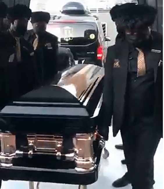 Watch: Shona Ferguson’s coffin finally arrives at the service