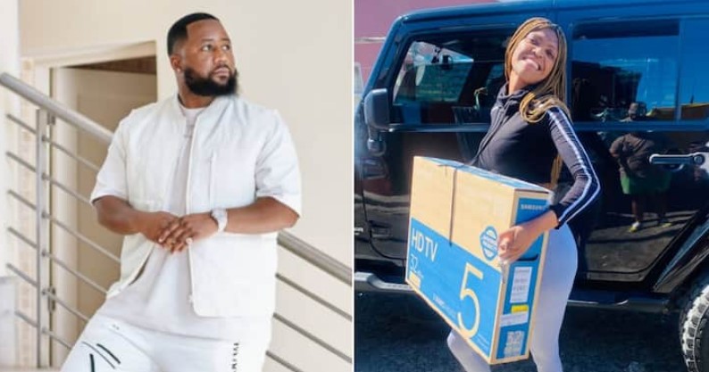 Cassper Nyovest sticks to his word, delivers 32 inch TV to deserving fan