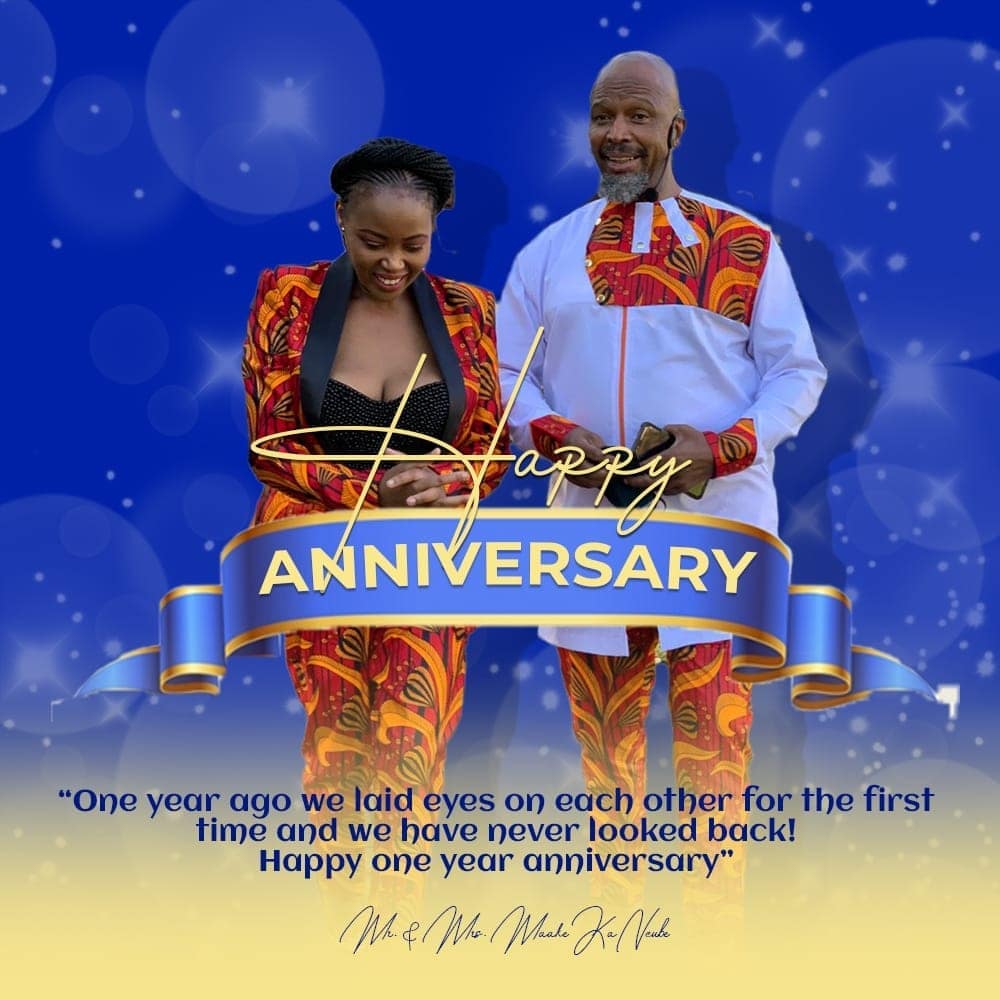 Actor Sello Maake Ka Ncube and wife Pearl Maake Ka Ncube celebrate 1st anniversary