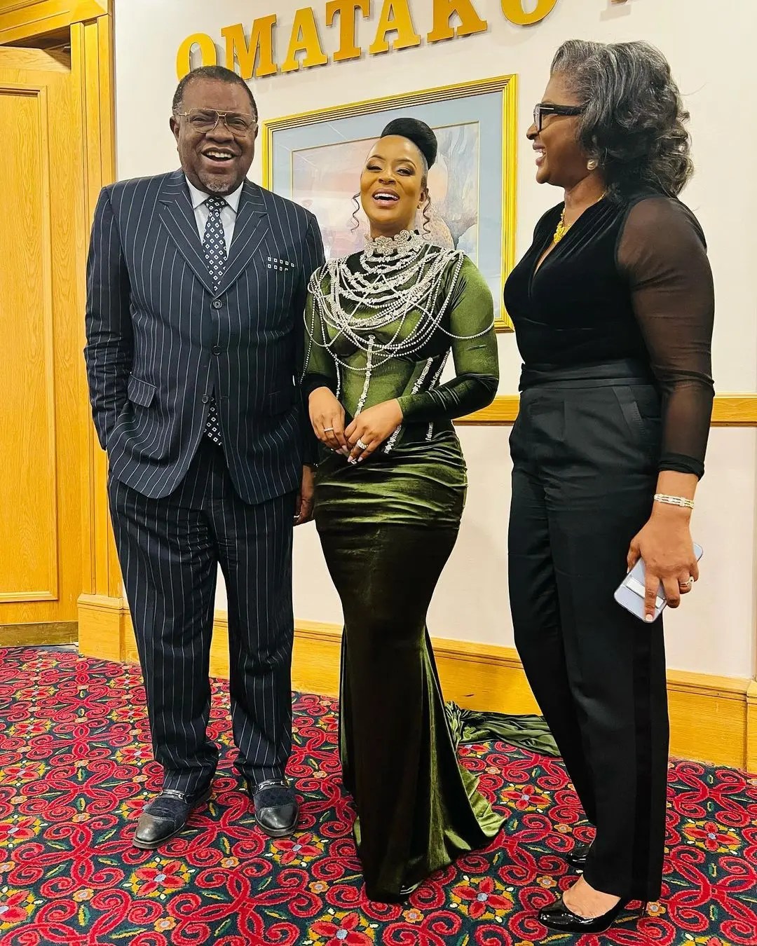 Actress Jessica Nkosi meets Namibian President and First Lady – Photos