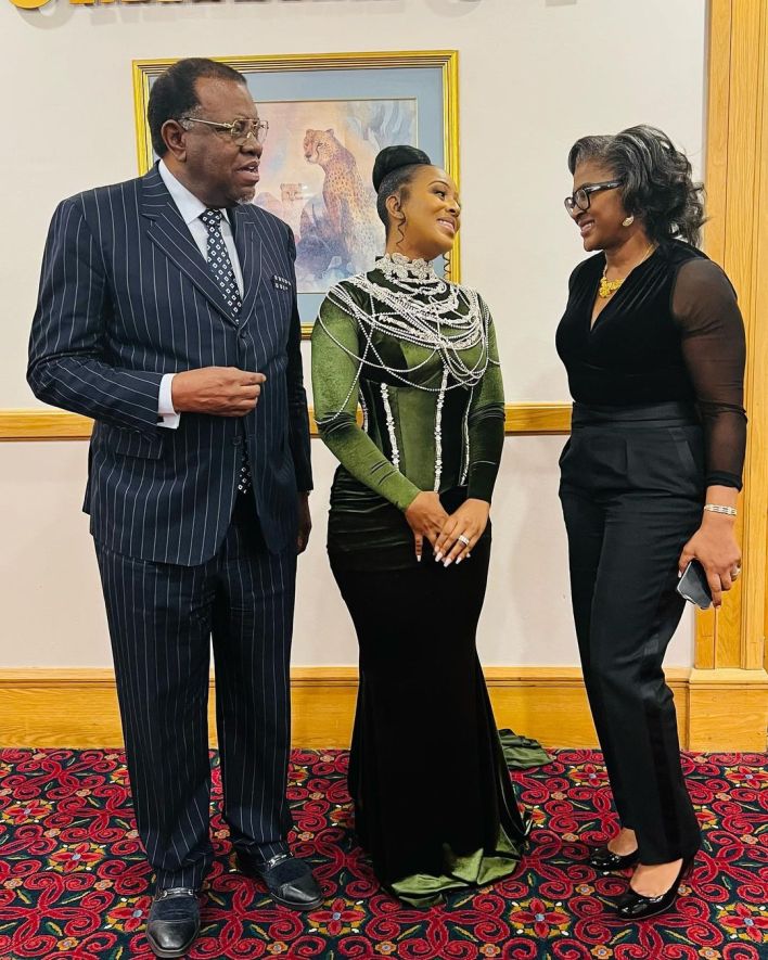 Actress Jessica Nkosi meets Namibian President and First Lady – Photos
