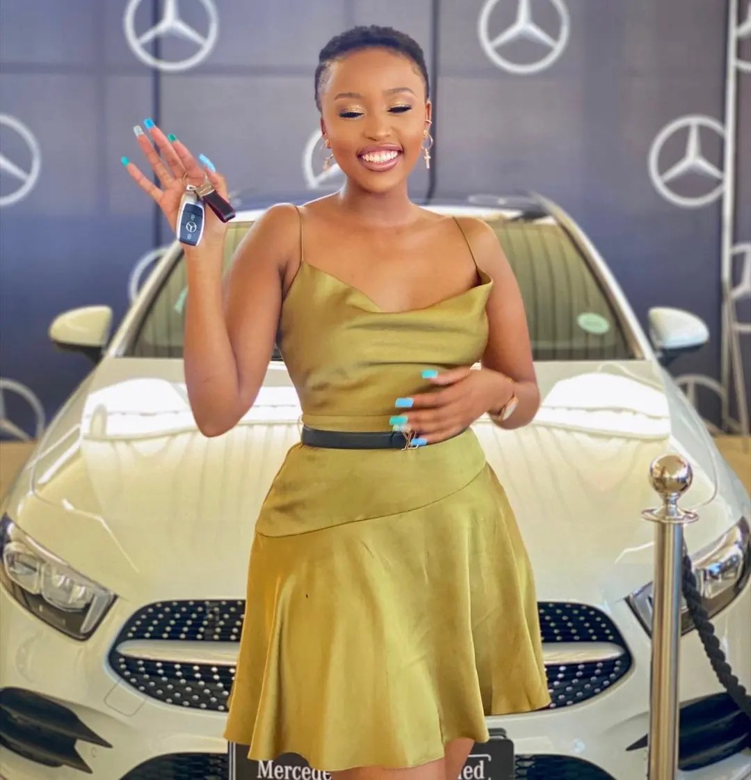 Actress Lungelo Mpangase blesses herself with a brand new car – Photos