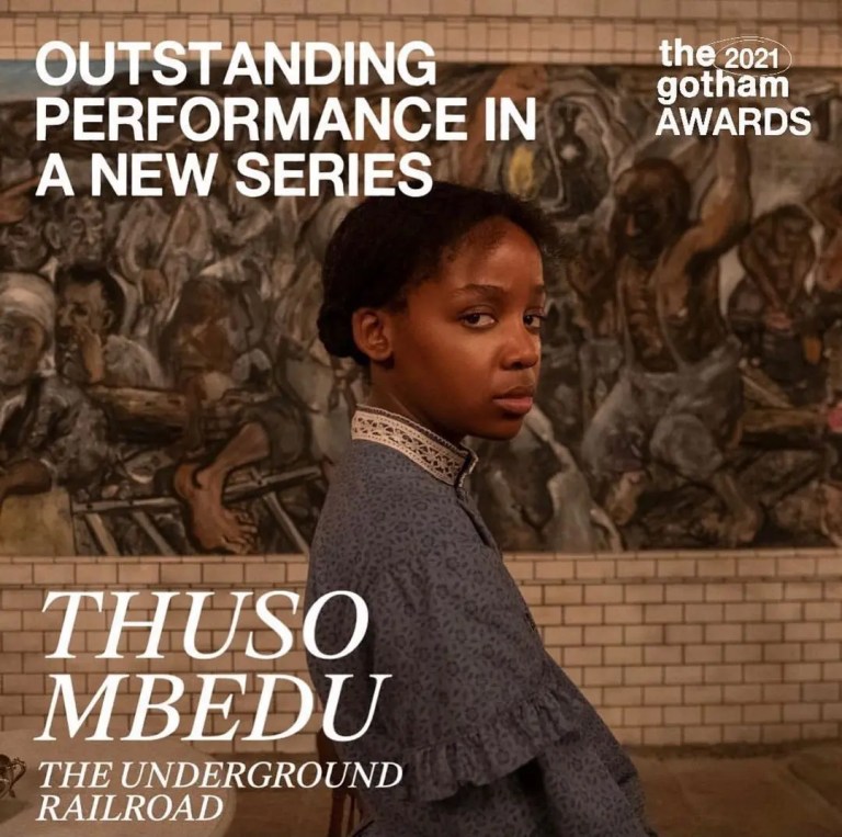 Thuso Mbedu has won an award for The Underground Railroad
