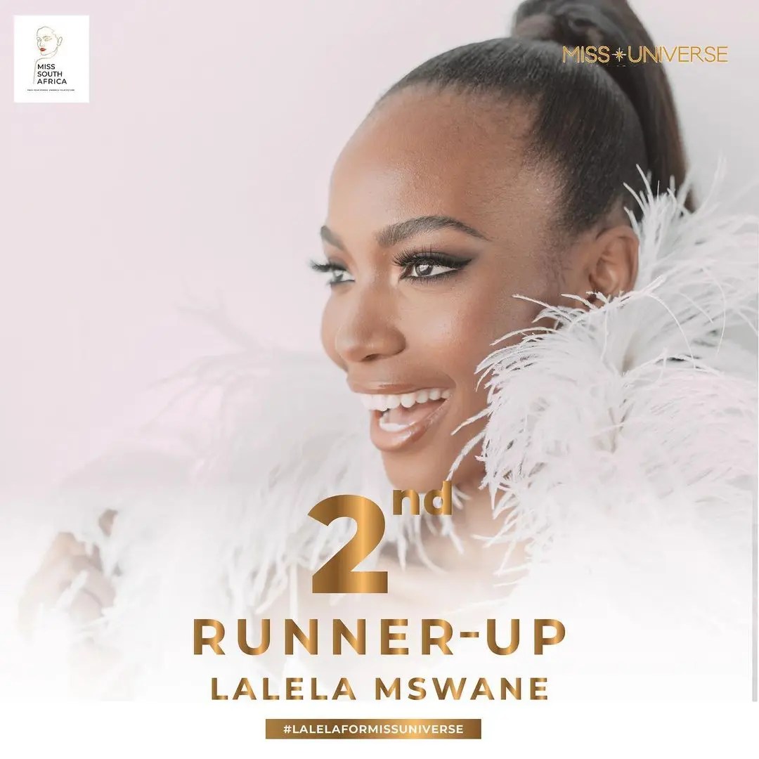 Miss SA Lalela Mswane finishes as 2nd runner-up at Miss Universe 2021