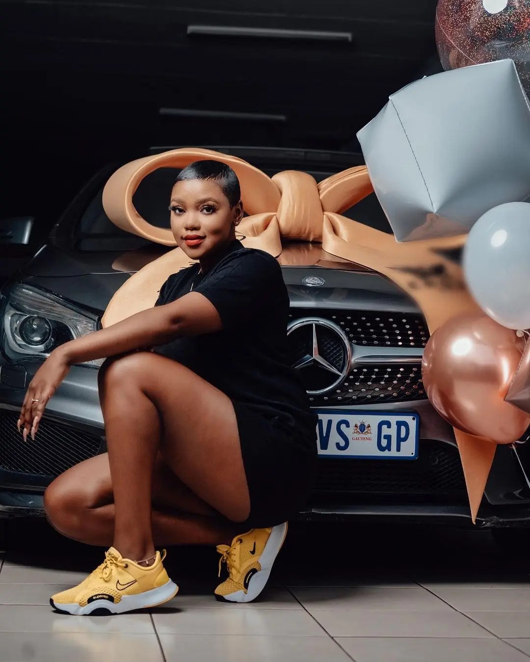 Actress Thandeka Zulu buys herself a brand new Mercedes Benz – Photos