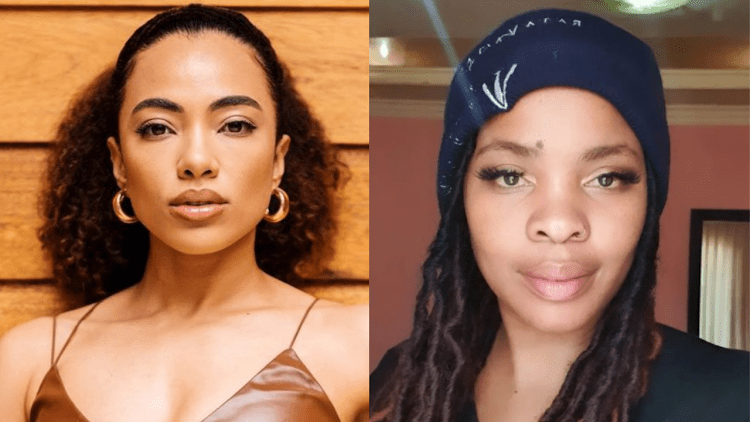 Amanda Du-Pont and Masechaba Khumalo blue tick Mama Jackie