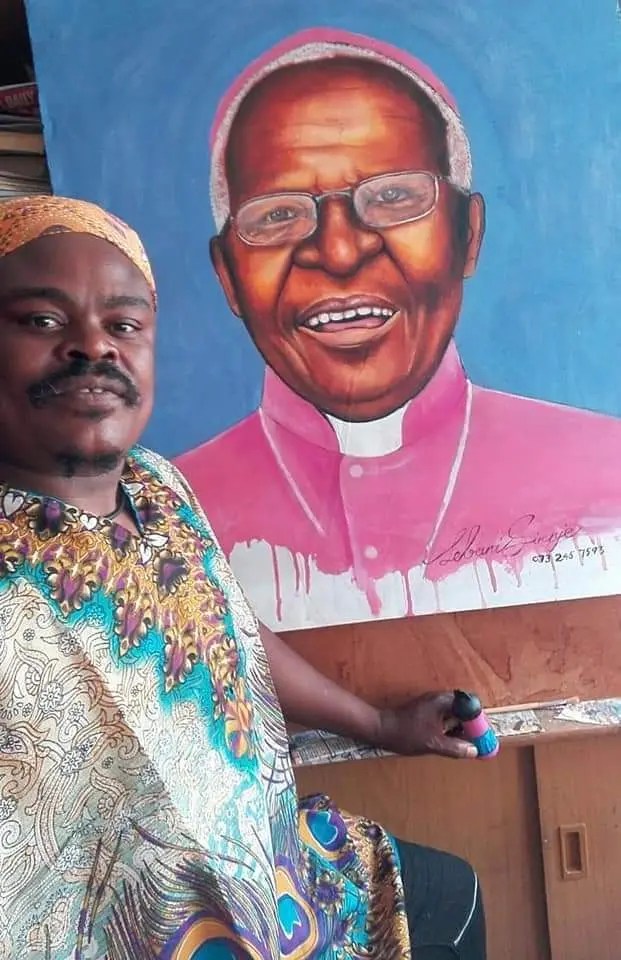 Mzansi react to Rasta’s portrait of Desmond Tutu