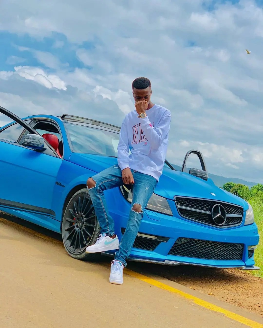 King Monada flaunts his finished double storey house