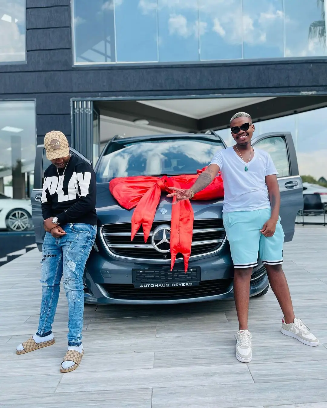 Amaroto duo, Reece Madlisa and Zuma shows off brand new Mercedes Benz