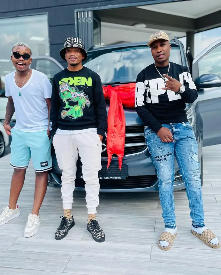 Amaroto duo, Reece Madlisa and Zuma shows off brand new Mercedes Benz