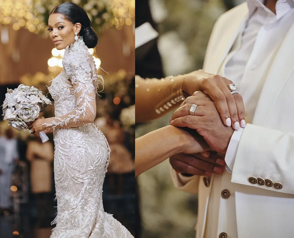 #TheQueenMzansi: Inside Harriet Khoza and Hector Sebata’s white wedding – Photos