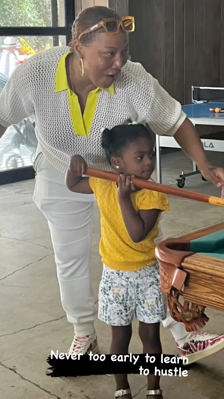 Queen Latifah Teaches Gabrielle Union’s Daughter How to Play Pool – VIDEO