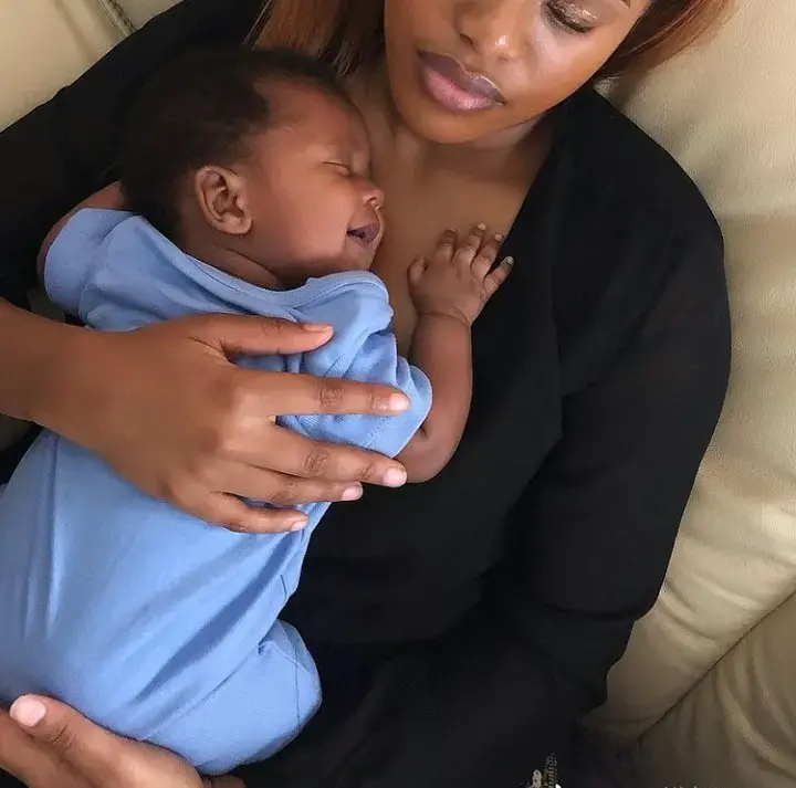 Actress Natasha Thahane’s baby photos flood social media