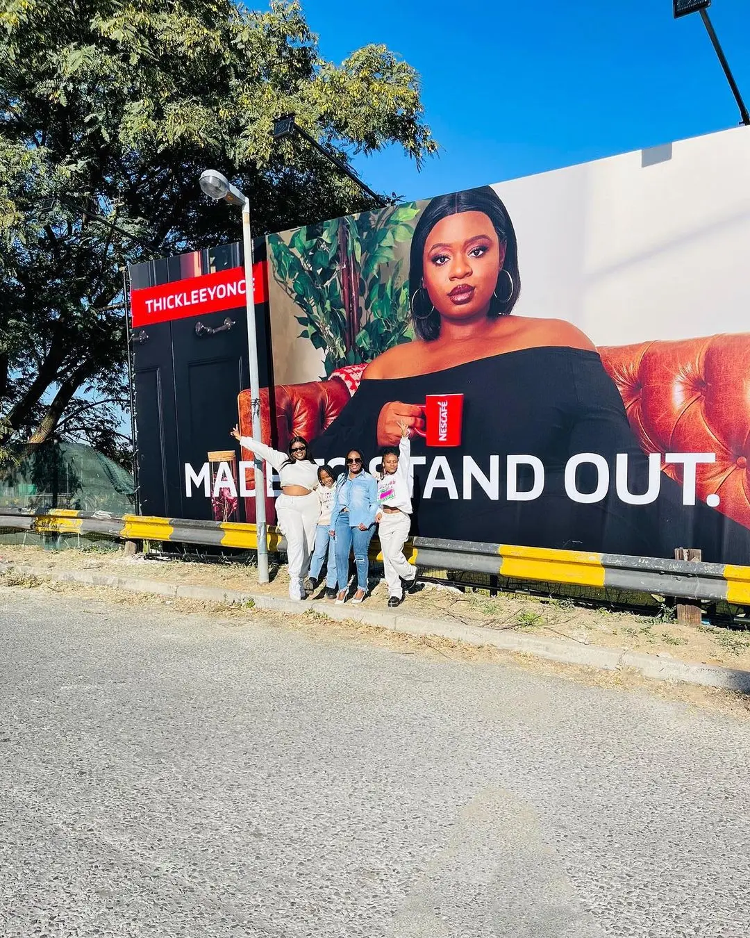 Thickleeyonce spotted on Nescafe billboard in Mzansi