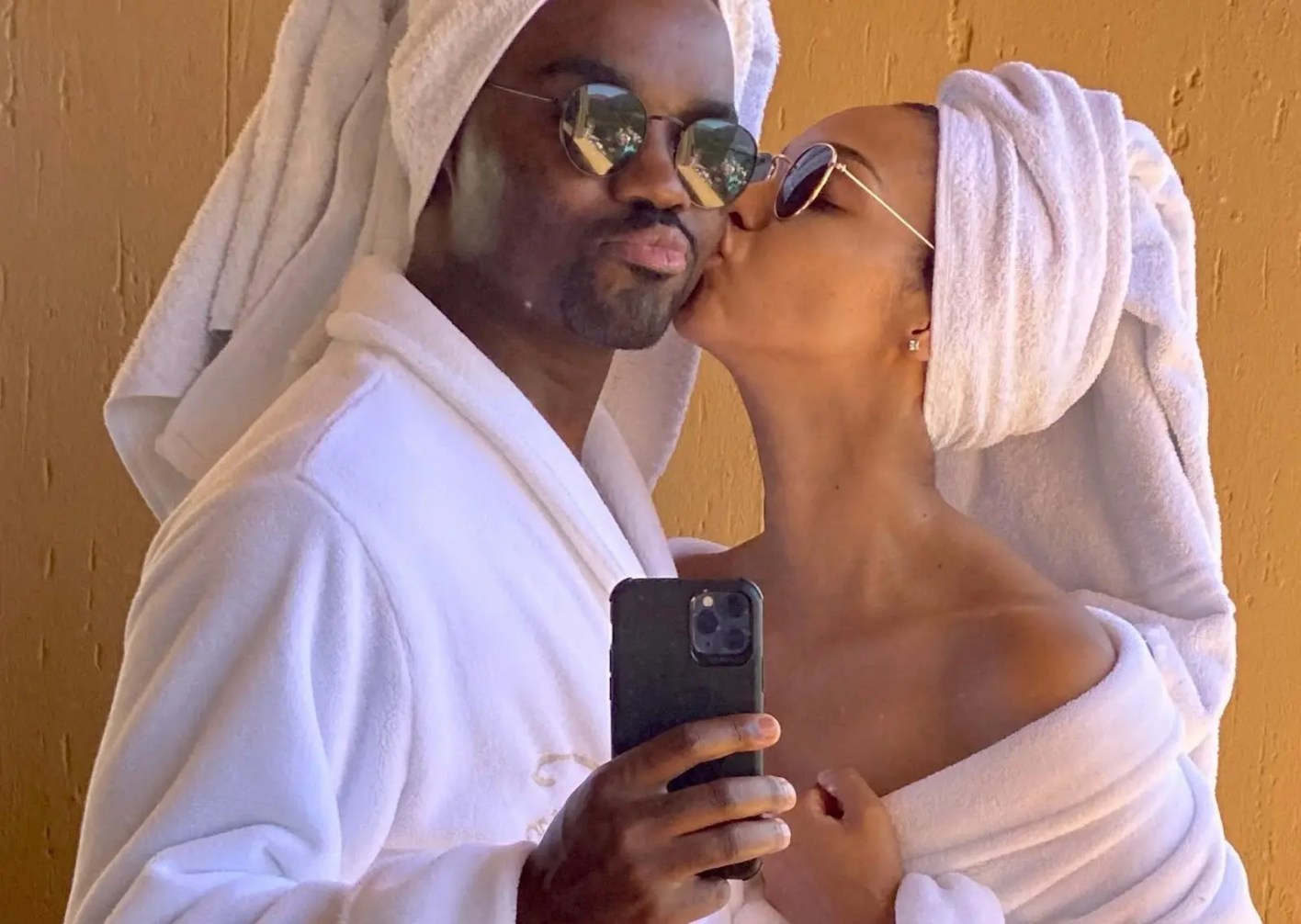 Dr Musa Mthombeni knows how to show love to his wife Liesl Laurie