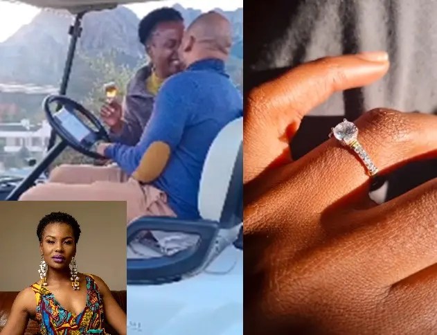 Actress Mona Monyane engaged to her new unknown man – Photos