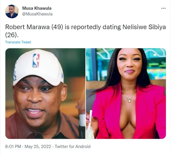 What really happened between Robert Marawa and actress Nelisiwe Sibiya