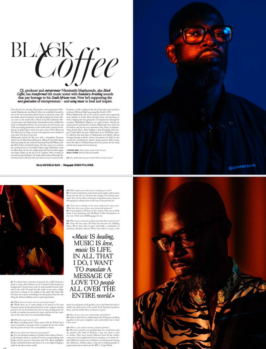 Black Coffee shines on the international magazine