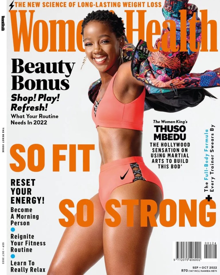 Thusi Mbedu covers Women’s Health SA magazine
