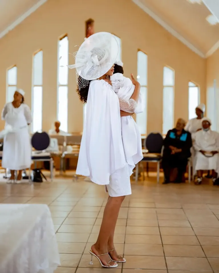 Photos: Blue Mbombo’s baby gets baptised