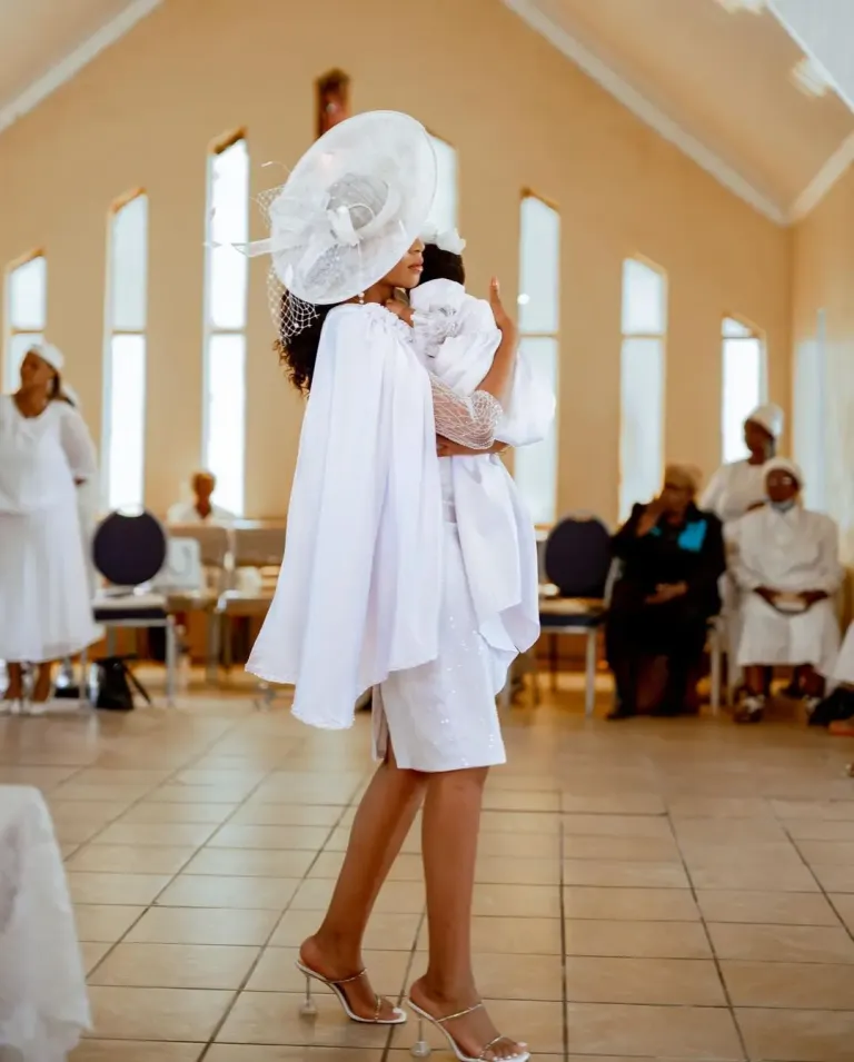 Photos: Blue Mbombo’s baby gets baptised