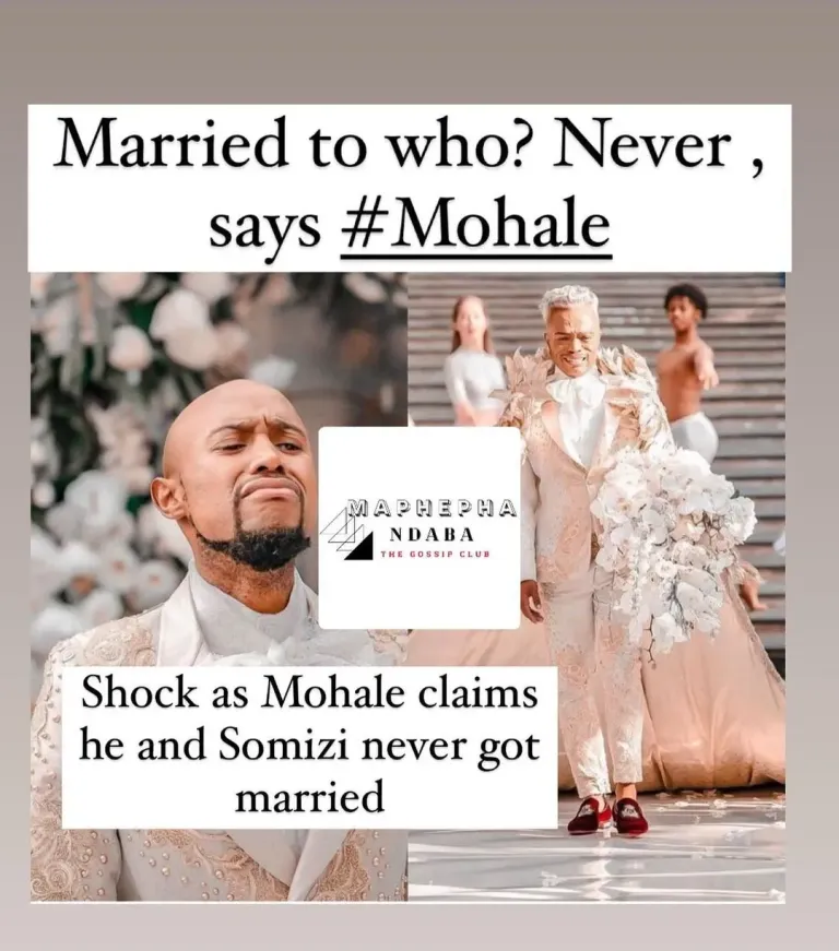 Somhale drama: Mohale claims he was never married to Somizi