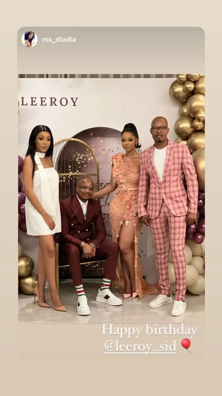 Mihlali Ndamase spoils her husband Leeroy Sidambe on his birthday