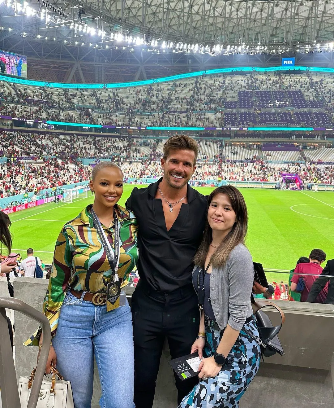 Mihlali Ndamase shares some moments at the #FIFAWorldCup game in Qatar