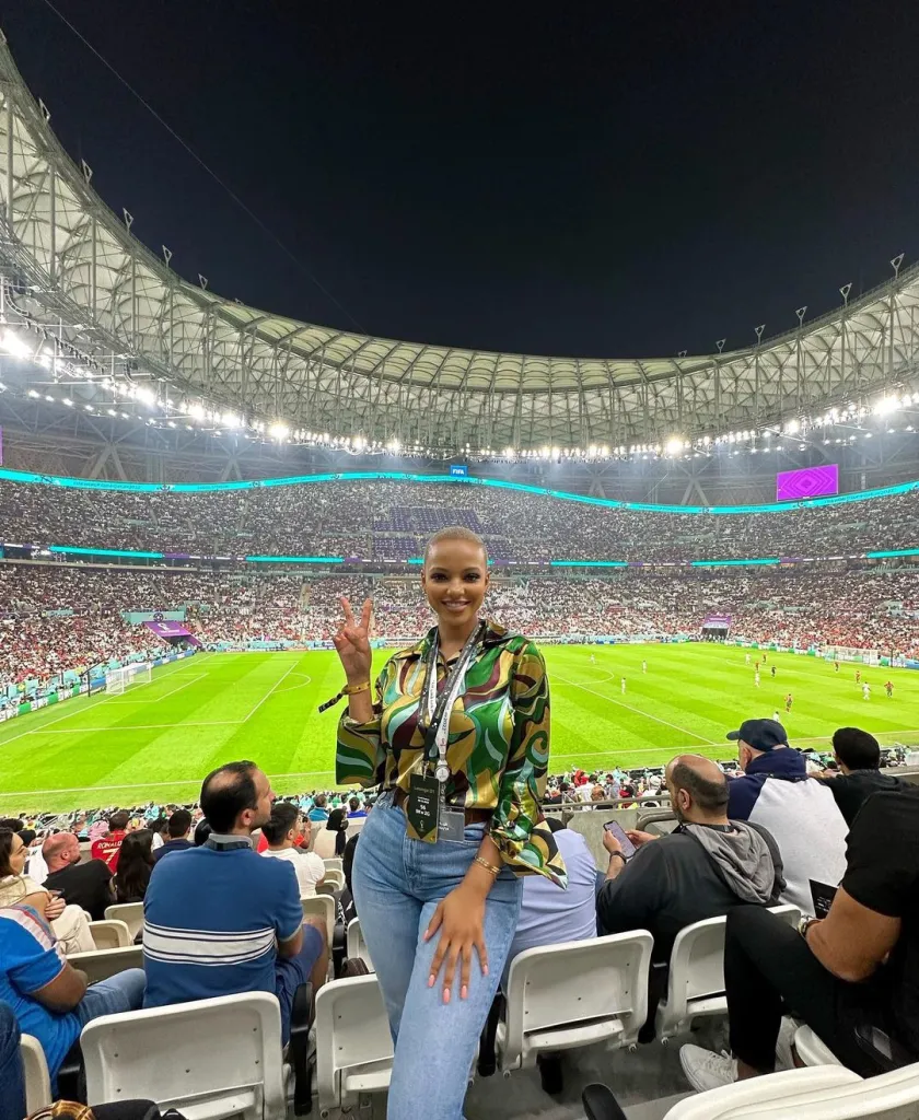 Mihlali Ndamase shares some moments at the #FIFAWorldCup game in Qatar