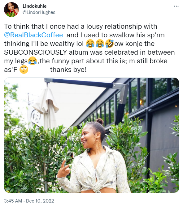 Woman confesses she had a lousy relationship with Black Coffee hoping to get rich