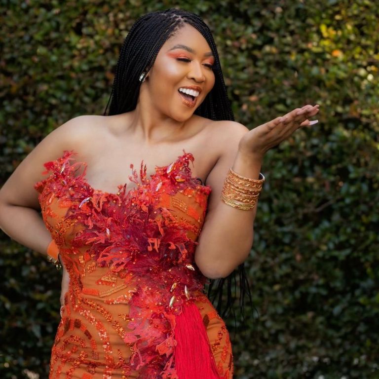 Ayanda Ncwane shows off her Stunning Red Dress