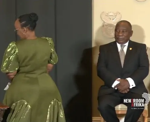 Mzansi reacts to video of President Ramaphosa looking at new Transport Minister Sindisiwe Chikunga