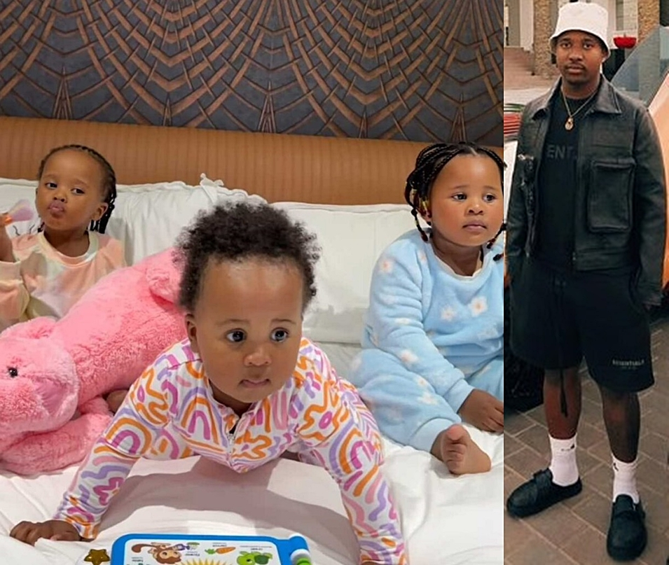 Daddy-daughter moment: Andile Mpisane spends quality time with his 3 daughters