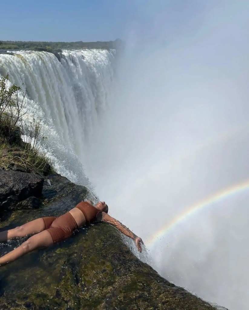 Boity Thulo conquers the Devil’s Pool in Victoria Falls – Pics & Videos