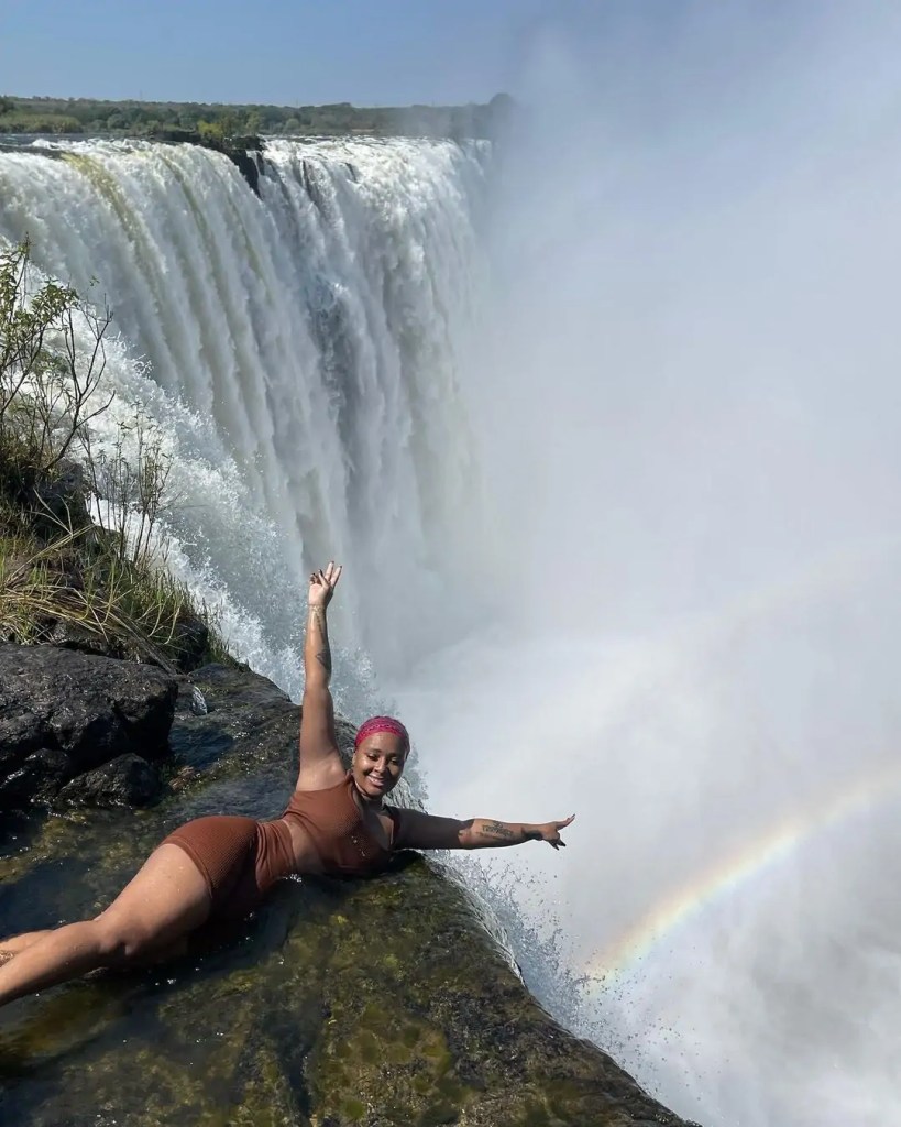 Boity Thulo conquers the Devil’s Pool in Victoria Falls – Pics & Videos